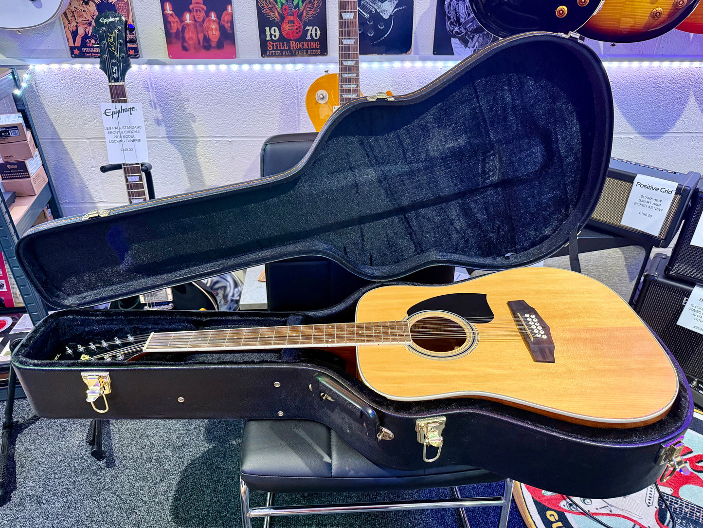 🌟MINT WITH HARD CASE🌟 Ibanez PF1512 Natural 12 String Acoustic Guitar!
