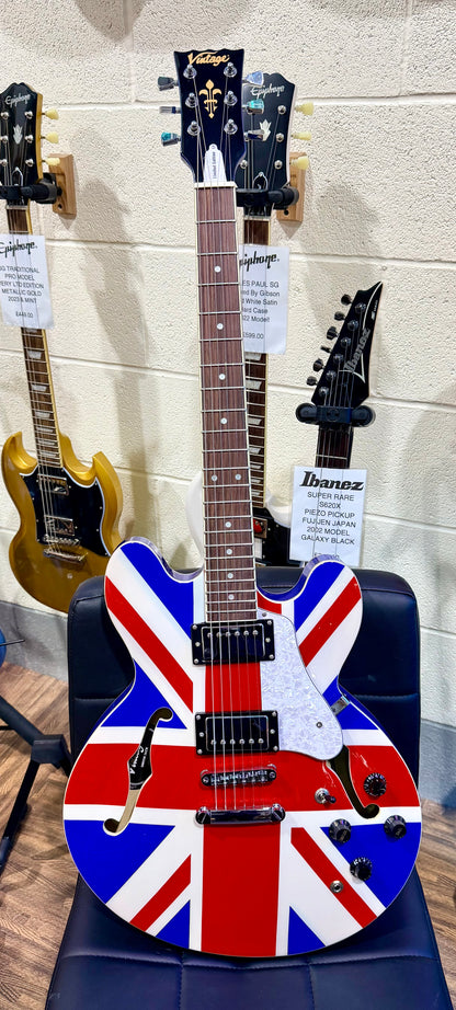 🇬🇧2025 LTD EDITION🇬🇧 Vintage Union Jack~ Semi Acoustic ‘335’ Guitar~VSA25UJ!