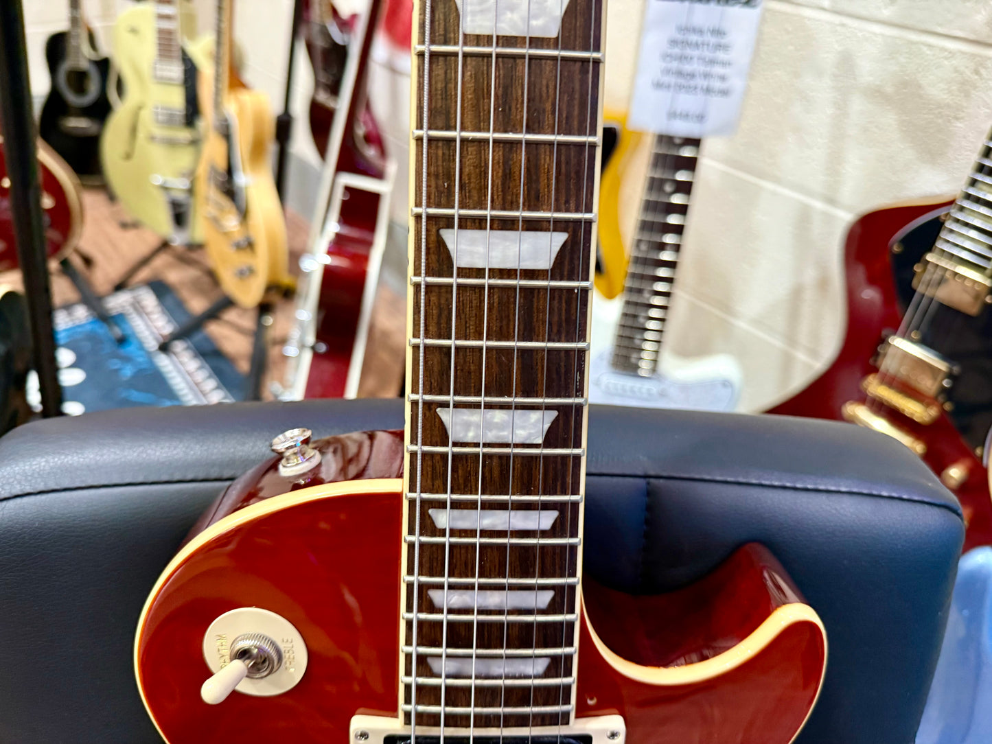 🌟MINT 2025🌟 Epiphone Les Paul Standard 50s Figured~ Washed Cherry Sunburst!