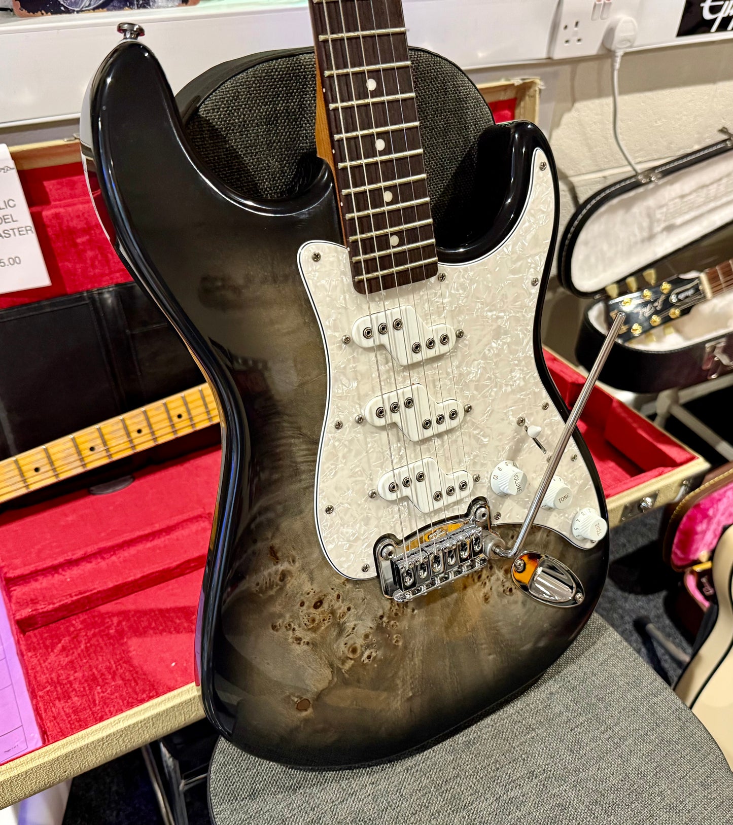 🔥BAKED MAPLE🔥 G&L Tribute Comanche Burl Top Electric Guitar~ Limited Edition!