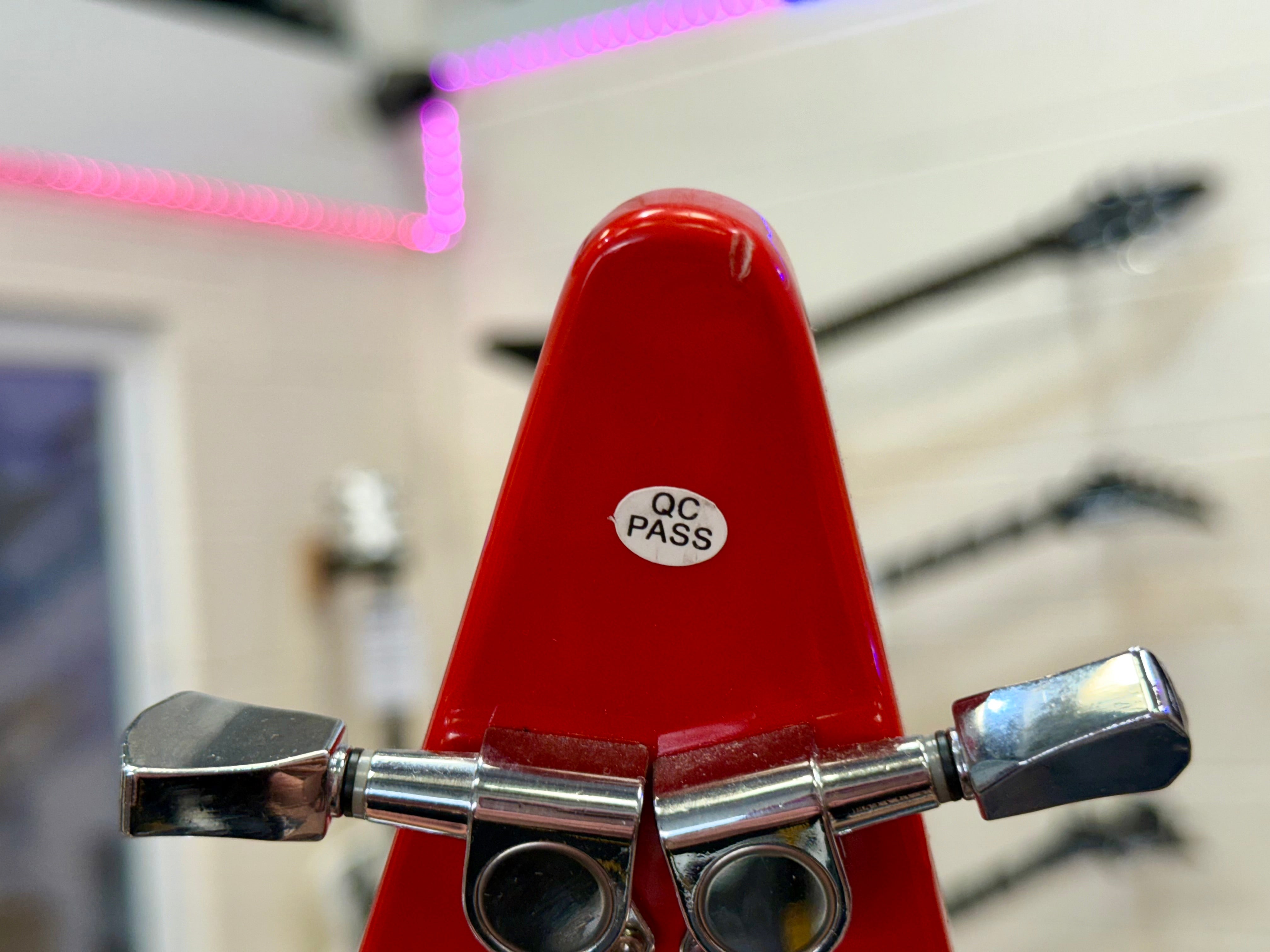 🔥DR WHO🔥 Custom Flying V Left Handed Guitar~ Doctor Who Tardis Lights~ Lefty!