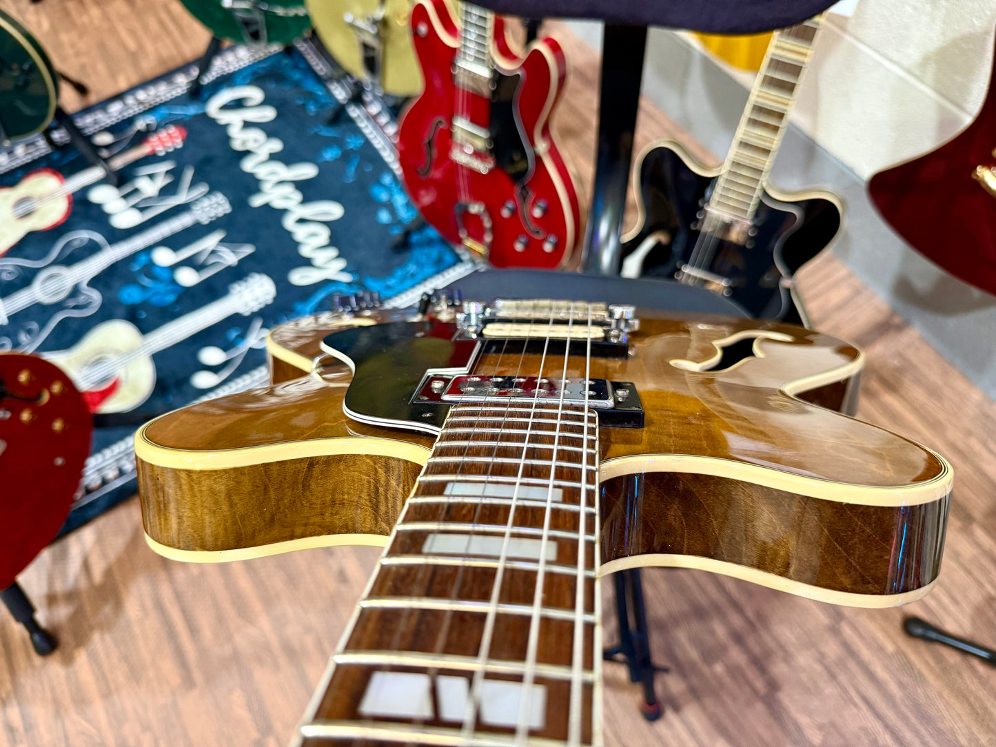 🌟 VINTAGE 1980🌟 Hofner T4ST Hollow-Body Electric Guitar~ West Germany~ Walnut!