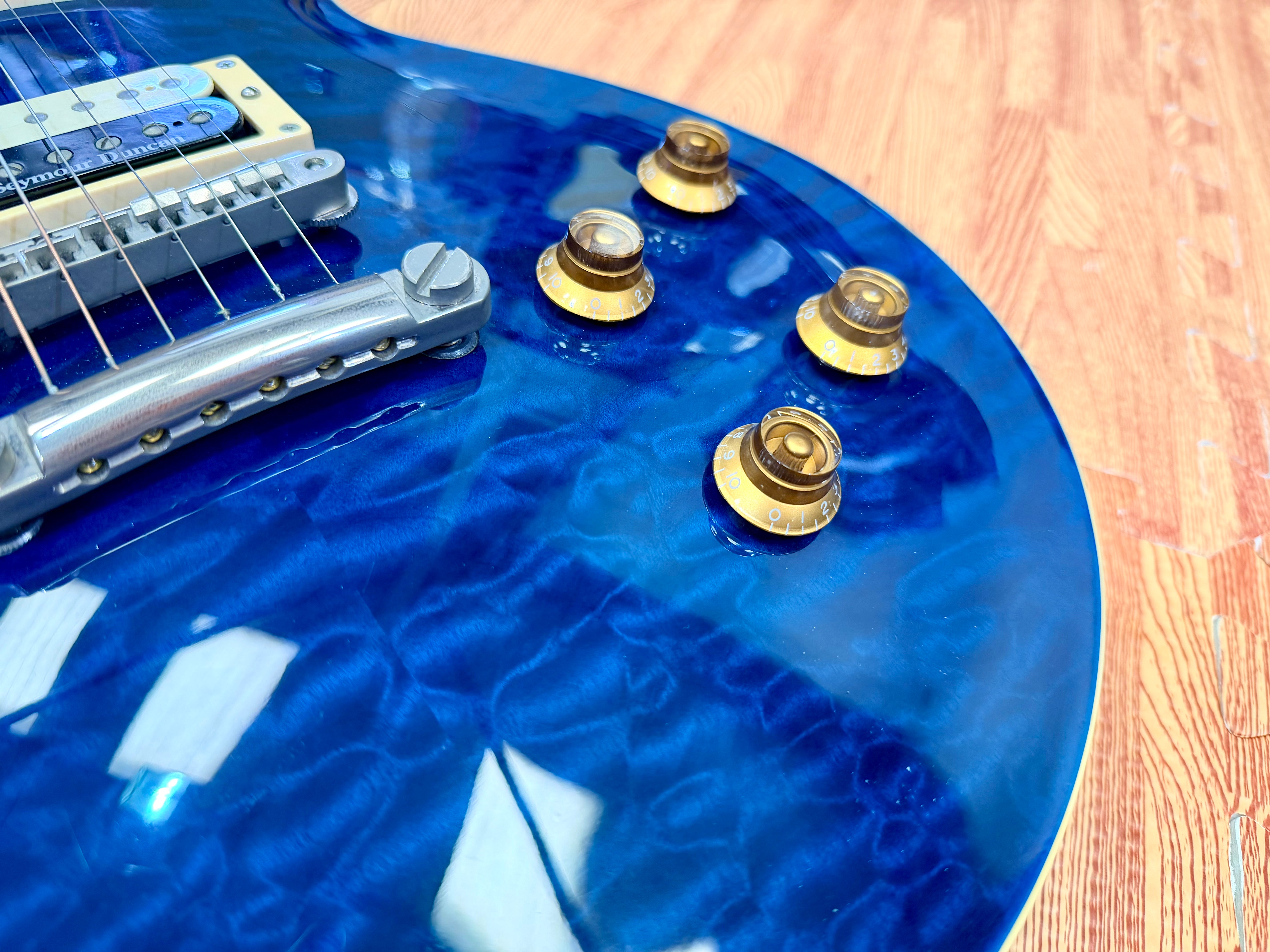 ✨2008✨ Edwards E-LP Limited Model Les Paul~ Blue Aqua Quilt~ Made in Japan 🇯🇵