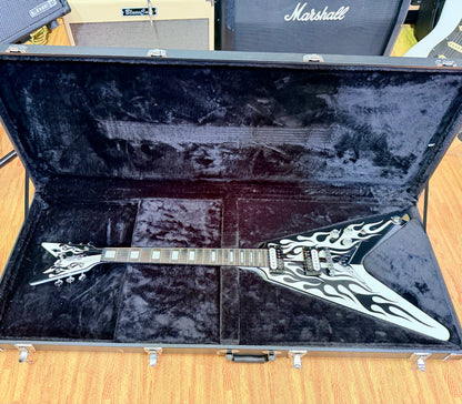 🔥RARE🔥 Dean Michael Schenker Flying V Custom Flames~ 2021 Korea Guitar + Case!