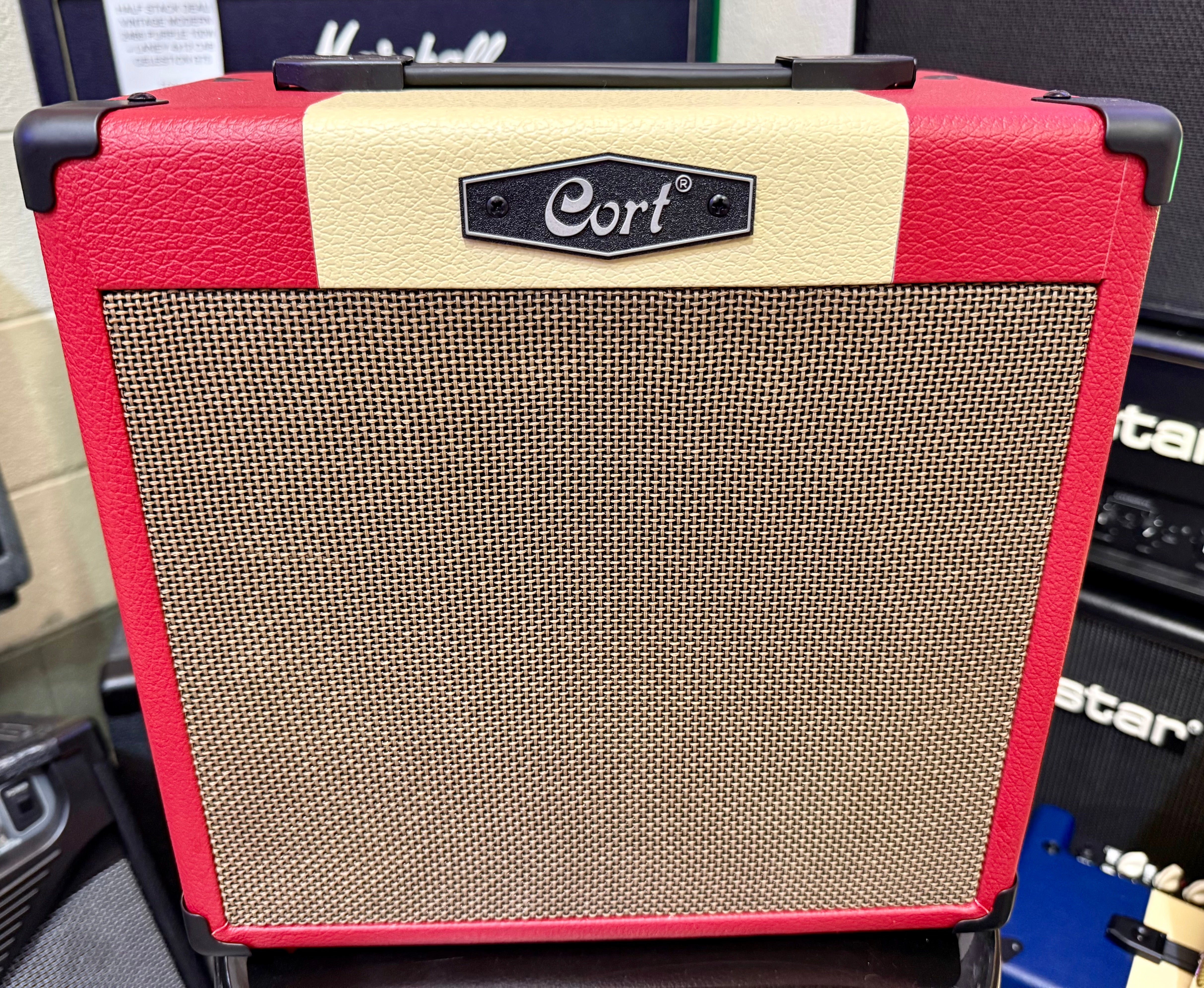 🎸NEW FOR 2025🎸 Cort CM15-R Red Combo Practice Amplifier~ Guitar Amp 15w