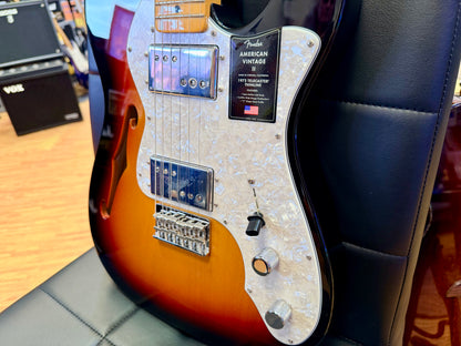 ✨2025✨ Fender American Vintage II 1972 Telecaster Thinline~ 3-Colour Sunburst!