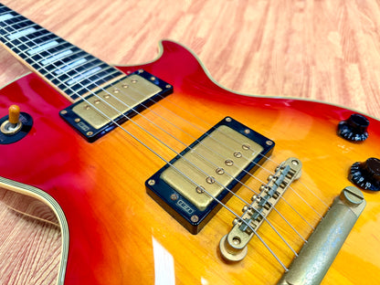 🔥1980’s MIJ🔥 Burny Les Paul Custom~ Cherry Sunburst~ Ebony~ Japan Import 🇯🇵