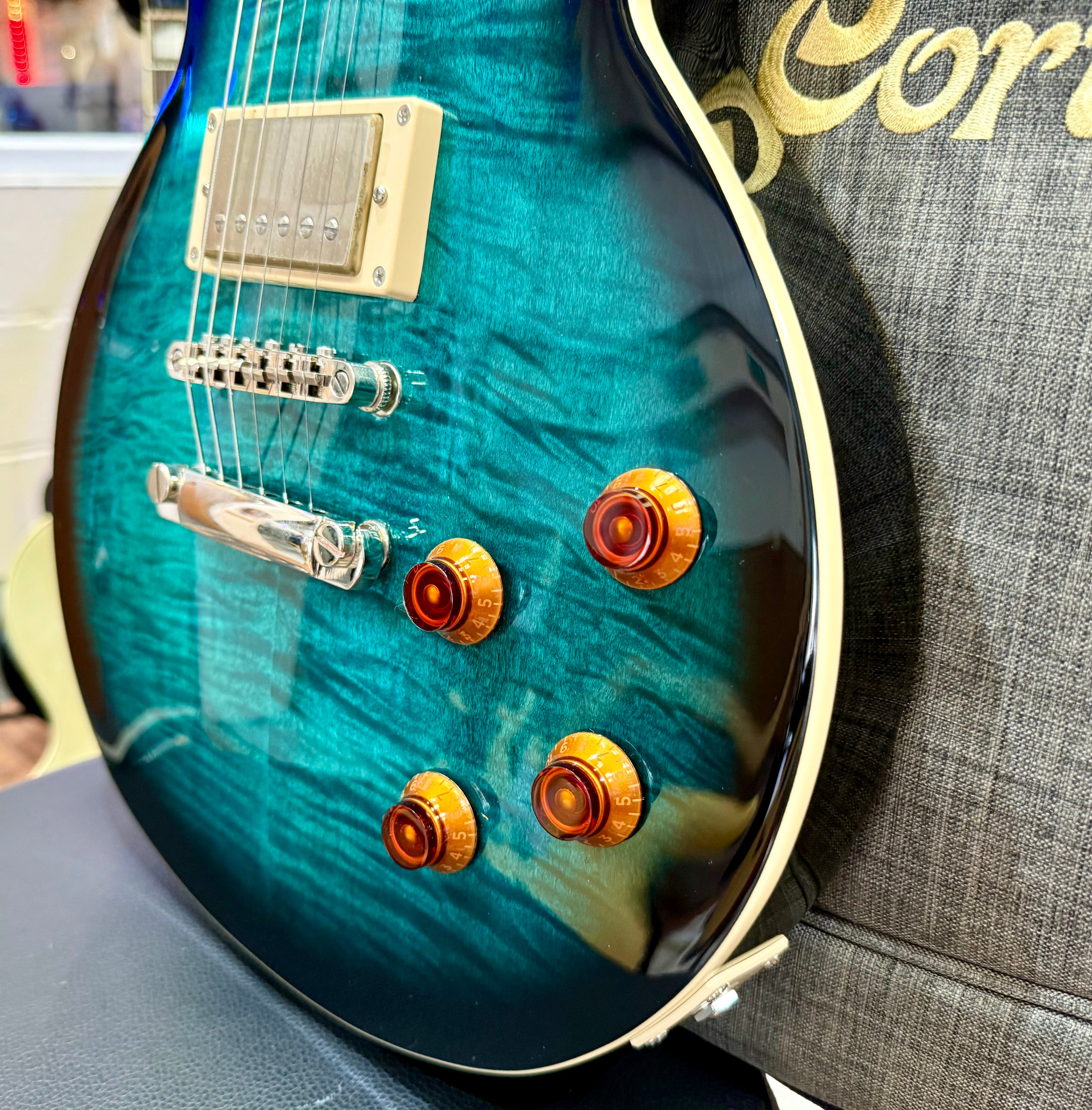 🌟 2025 LAUNCH OFFER 🌟 Cort CR250 Les Paul Guitar~ Dark Blue Burst + BAG!