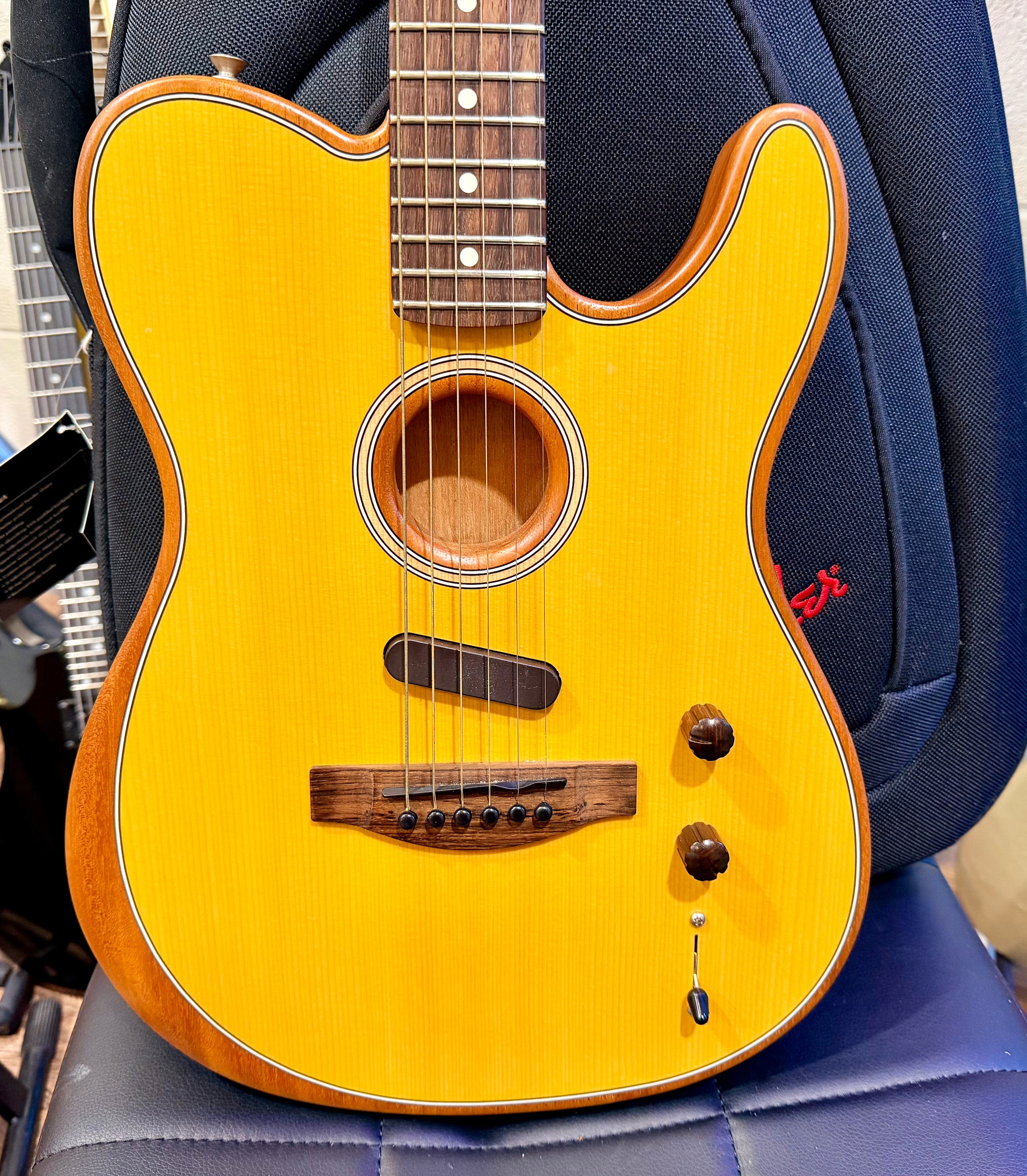 🌟2021🌟 Fender Acoustasonic Player Telecaster~ Butterscotch Aged Natural + Bag!