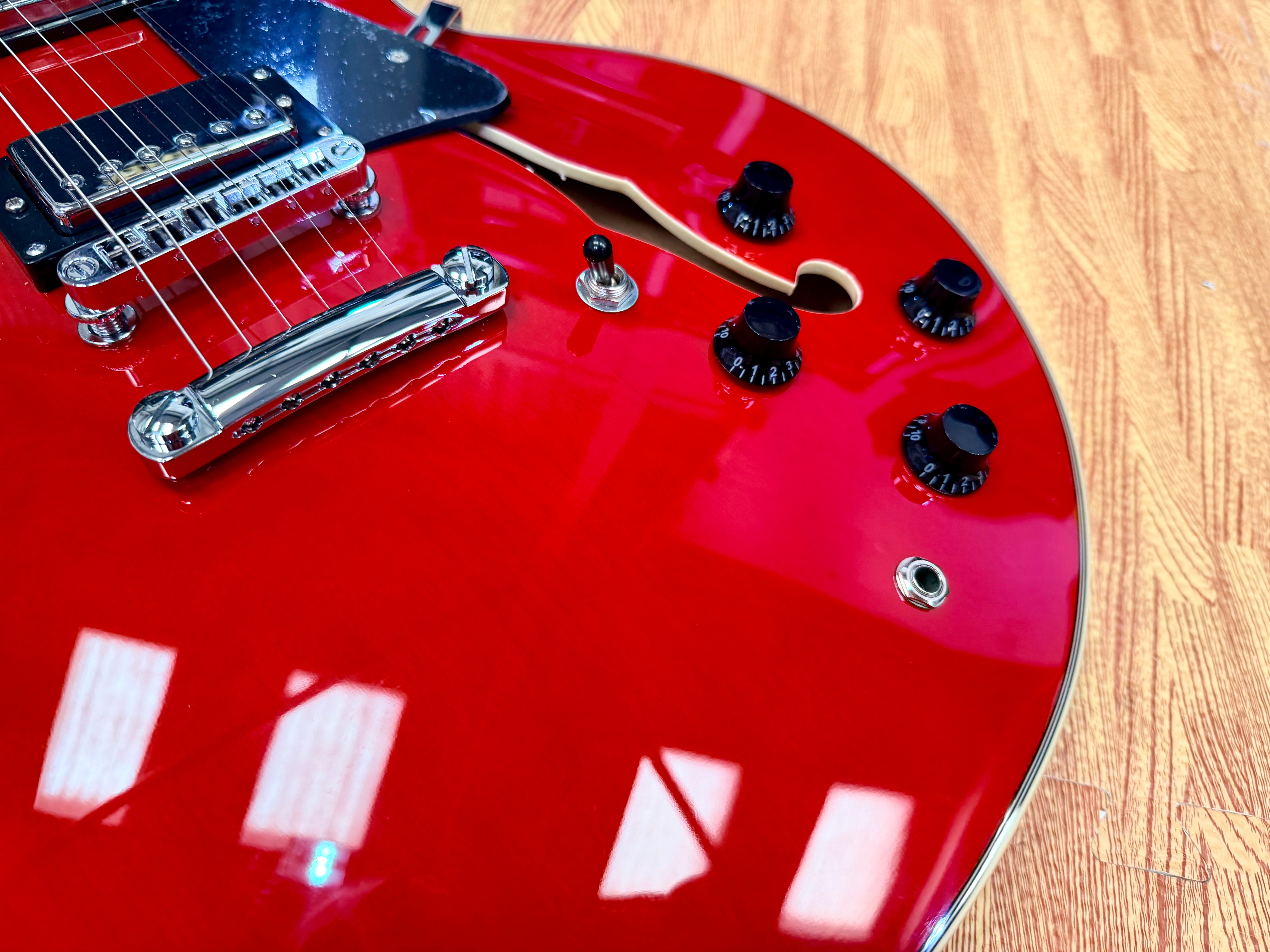 🍒LATEST 2026🍒 EKO Fusion Cherry Red Semi-Hollow Electric Guitar~ 335 Style!