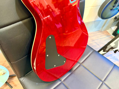 🔥UPGRADED🔥 Harley Benton CST-24 Deluxe~ Black Cherry Flame~ Bare Knuckle P’ups