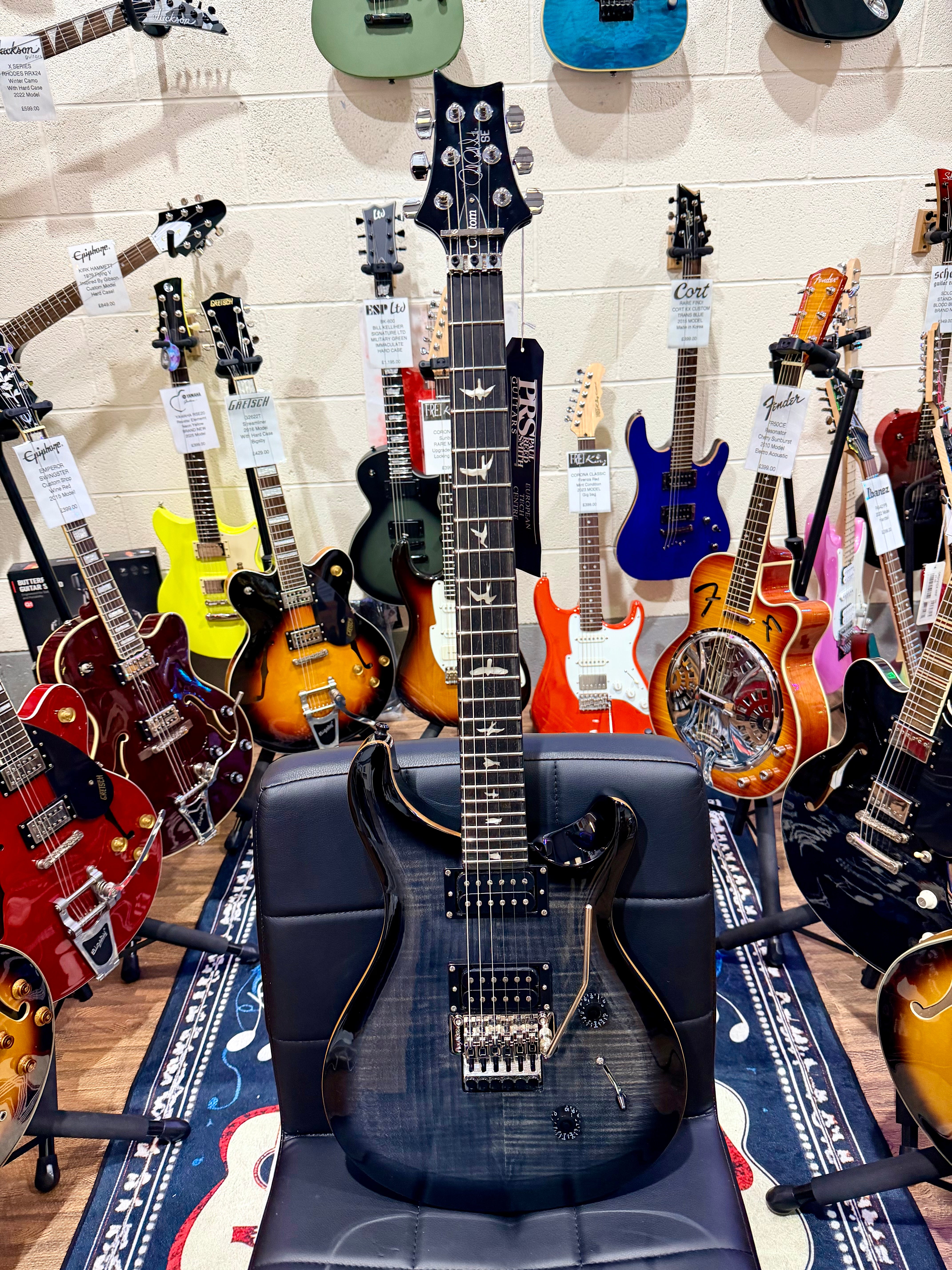 🔥2022🔥 PRS SE Custom 24 Floyd Rose~ Charcoal Burst~ Gig Bag~ Mint Condition!