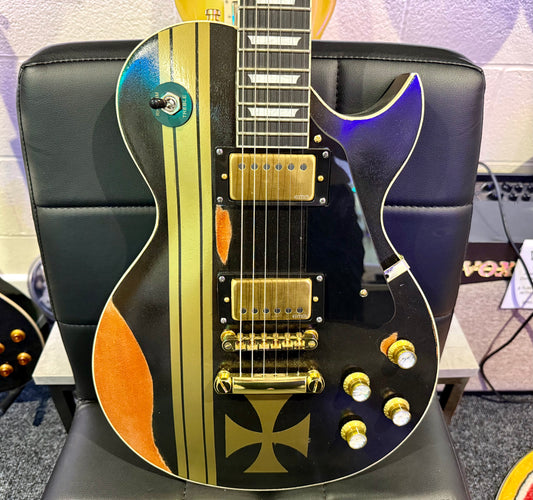 🔥CUSTOM BUILD🔥 James Hetfield Iron Cross Guitar~ Genuine EMG Het set~ESP Style