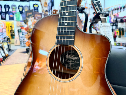 ✨NEW✨ Vintage Pacific Coast VEC300CA Electro-Acoustic Guitar~ Cappuccino Burst!