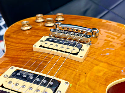 🔥B-STOCK🔥 NEW Vintage V100AFD Flamed Amber Paradise Electric Guitar~ Les Paul!