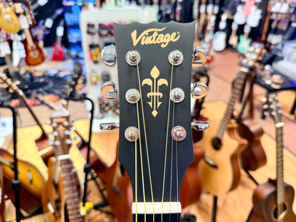 ⚡️NEW⚡️ Vintage VEC300N Stage Series Electro Acoustic Guitar~ Folk Cutaway!