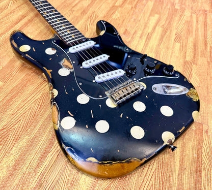 🔥Handmade In UK🔥 Stolen Valour Heavy Relic ST Polka Dot Guitar~ Buddy Guy Style!