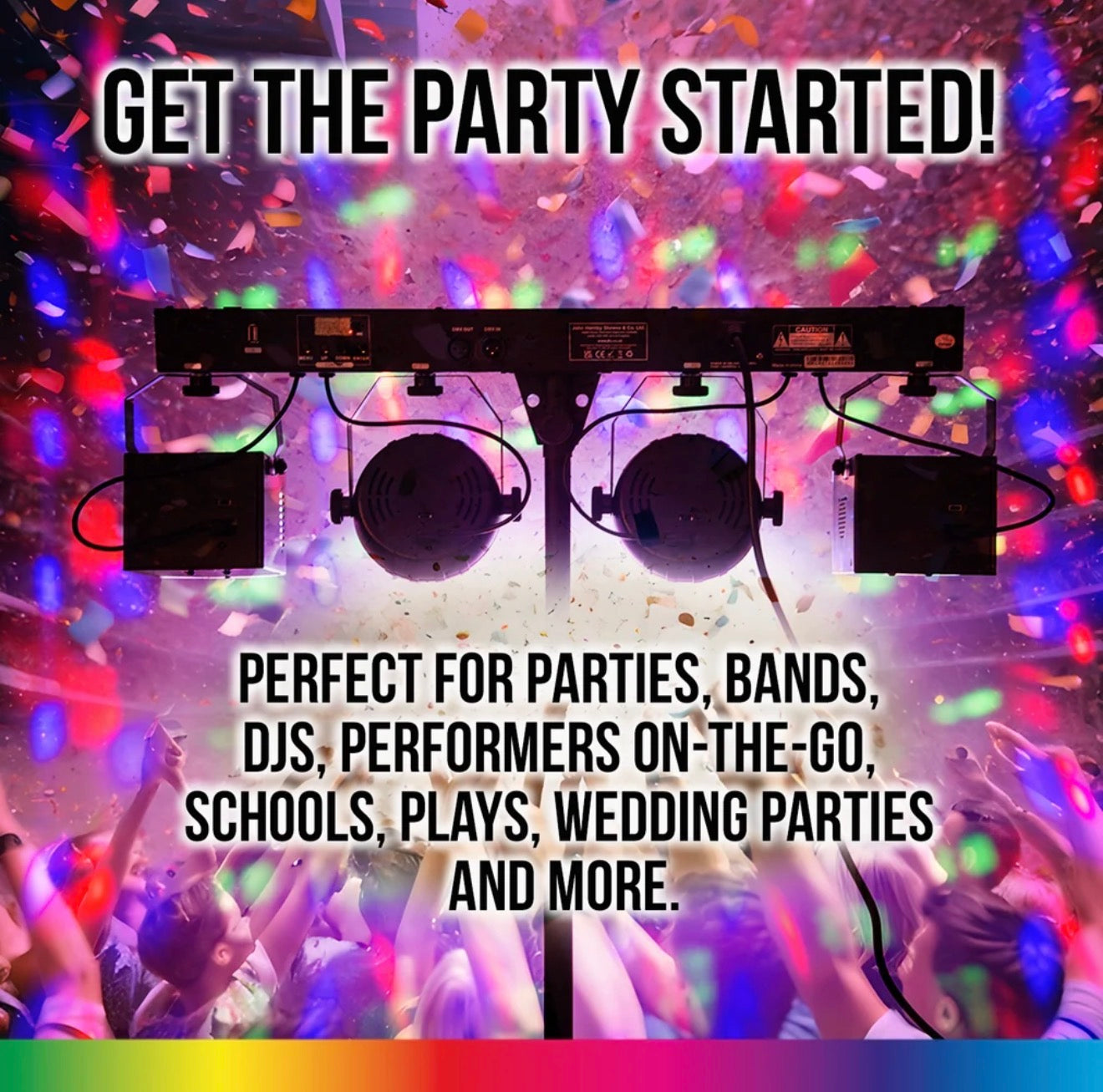 Kam KML407 Party Bar Set with Four lights~ Stand & Carry Bags~ DJ Disco Party