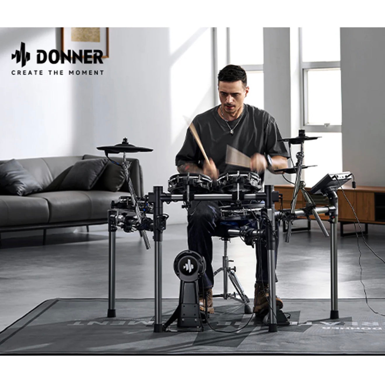 🥁OFFER!🥁 Donner DBEAT Electronic Drum Kit~ Touchscreen~ Mesh Pads + FREE Mat!