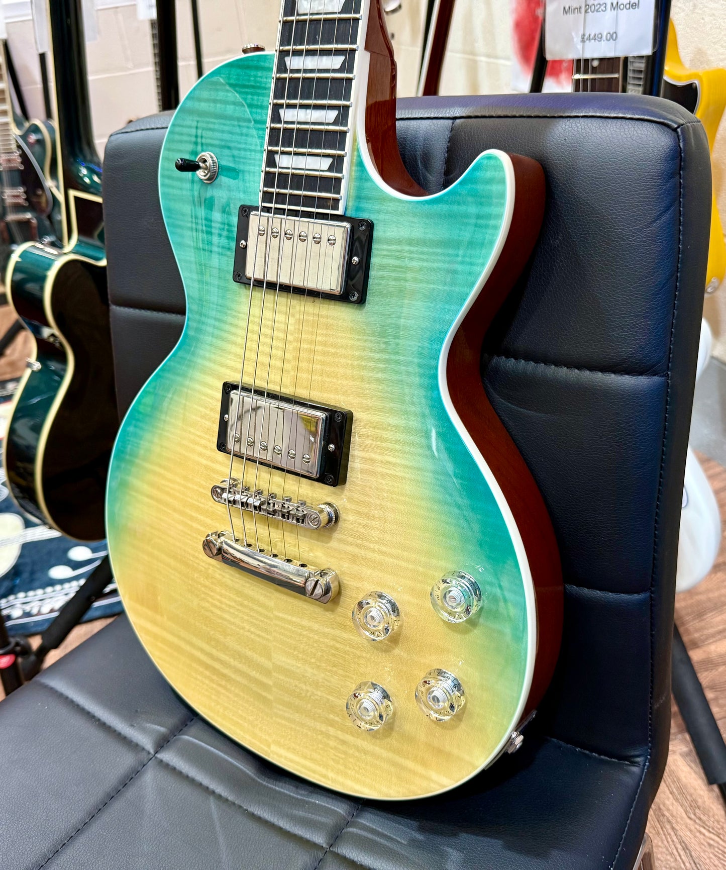 🌟 Epiphone Les Paul Modern Figured~ Caribbean Blue Fade~ Inspired By Gibson 🌟