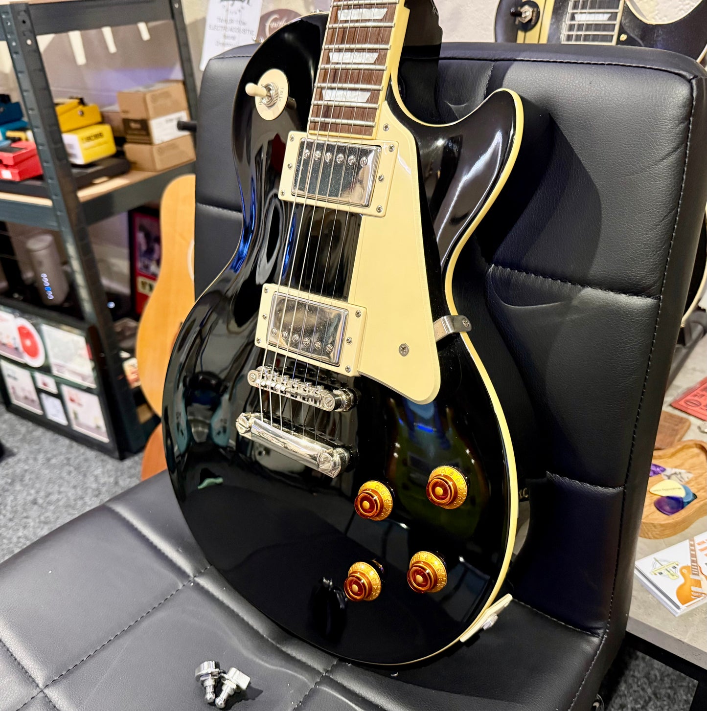 🌟2015🌟 Epiphone Les Paul Standard~ Ebony Black~ Strap Locks~ Great Condition!