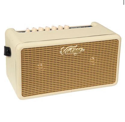 🔥NEW🔥Vintage Retro 25w Guitar Amplifier with DSP + Drum Machine~ Vintage White