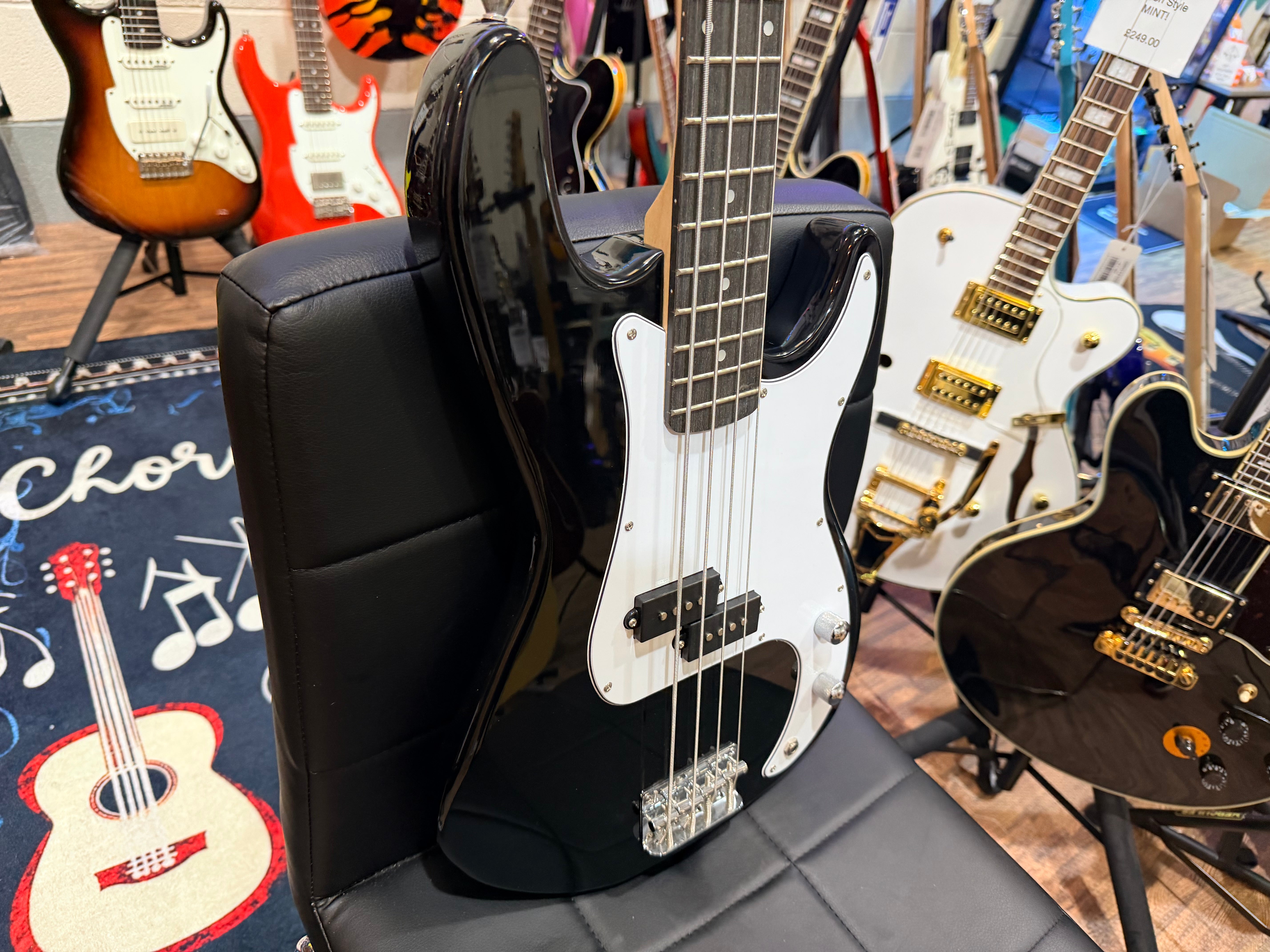 ⚡️NEW⚡️ Encore E6 Blaster Series Electric Bass Guitar~Full Size 4/4 P Bass~Black