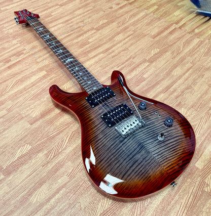 🌟2024🌟 PRS SE Custom 24-08 Charcoal Red Burst~ Locking Tuners & Gig Bag!