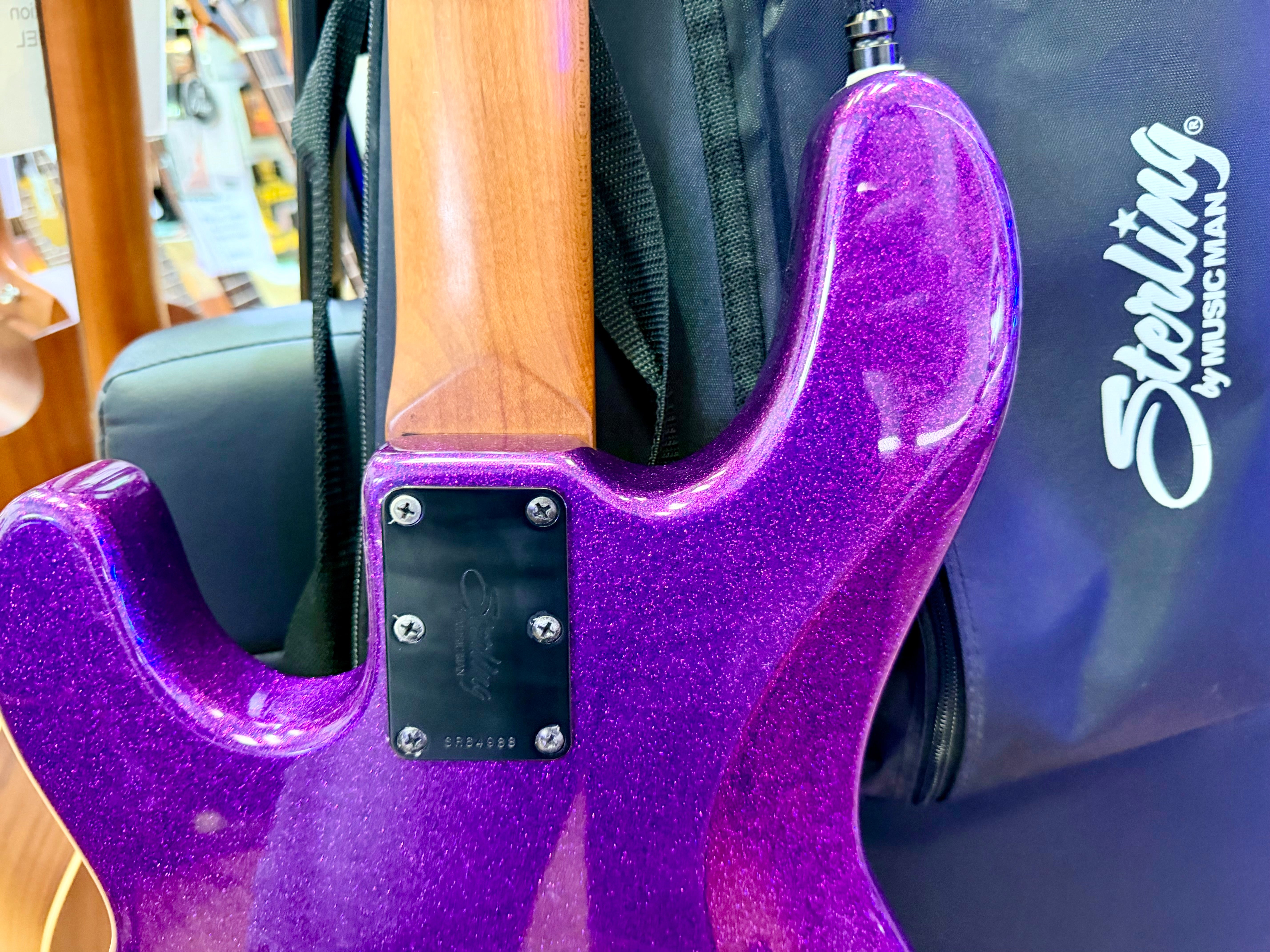✨2024✨ Sterling Music Man StingRay RAY34~ Purple Sparkle~ Electric Bass + Bag!