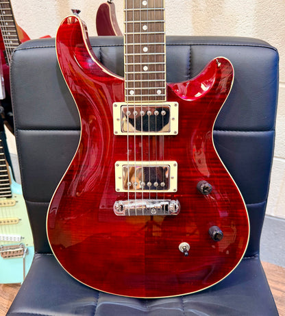 🔥UPGRADED🔥 Harley Benton CST-24 Deluxe~ Black Cherry Flame~ Bare Knuckle P’ups