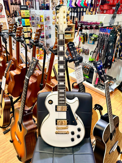 ⚡️7lb⚡️Epiphone Limited Edition Les Paul Custom Lite~ Alpine White & Gold~ 2019!
