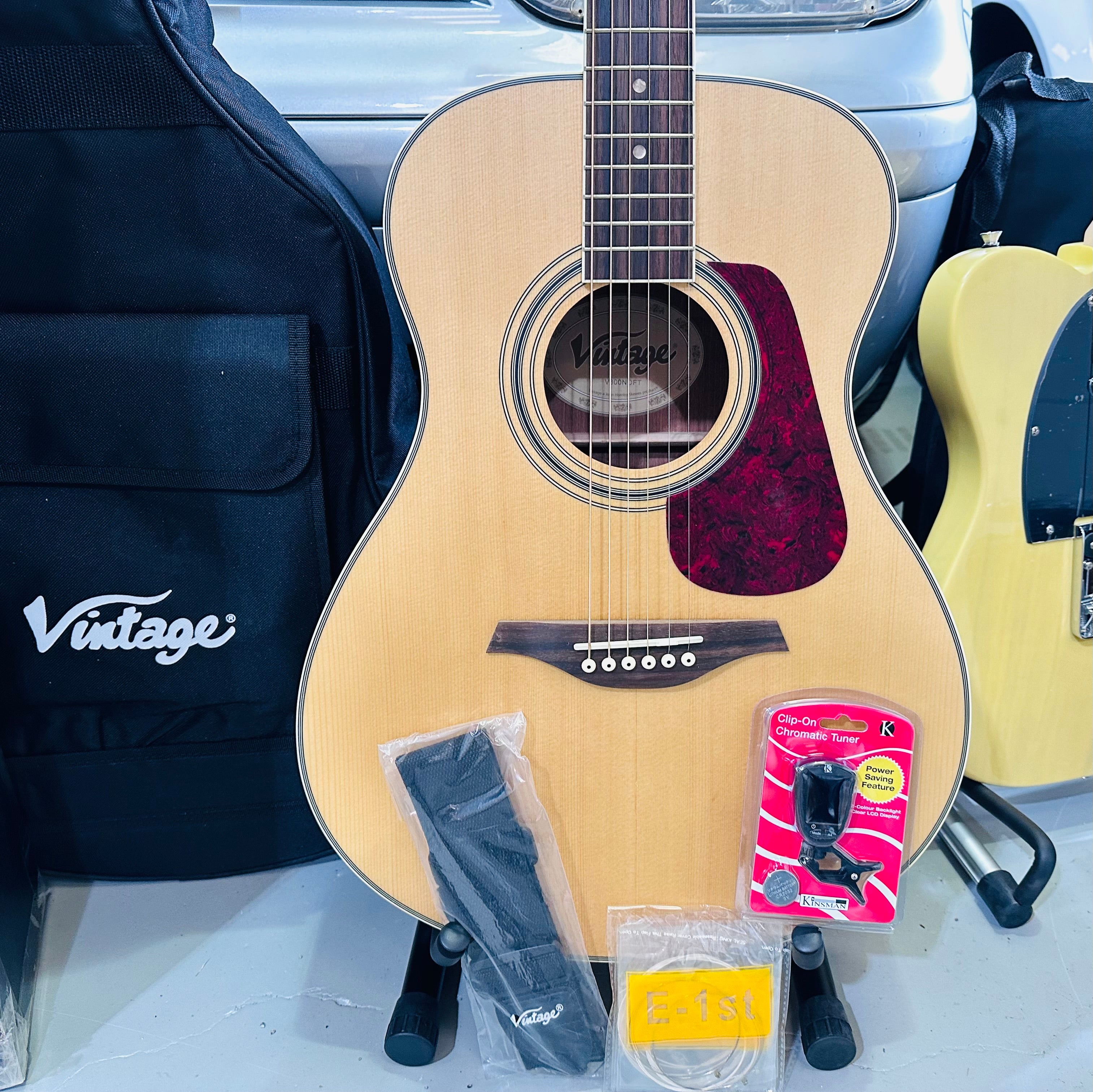 🌟NEW SPECIAL OFFER🌟 Vintage V300 Acoustic Folk Guitar Outfit~Full Starter Pack