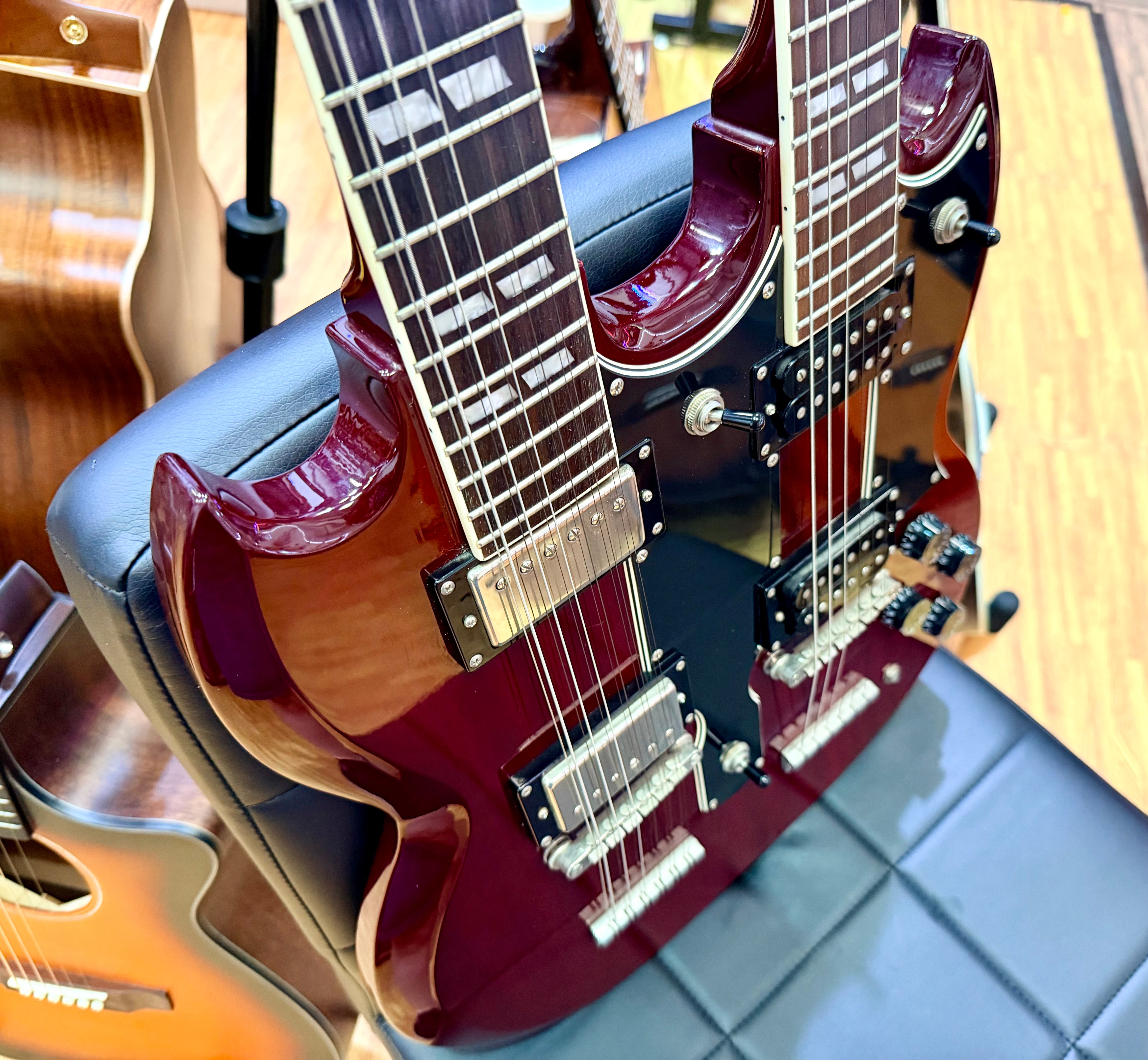 ⚡️RARE⚡️ Epiphone G-1275 Double Neck Cherry~ 2014 Limited Edition 6/12 String!