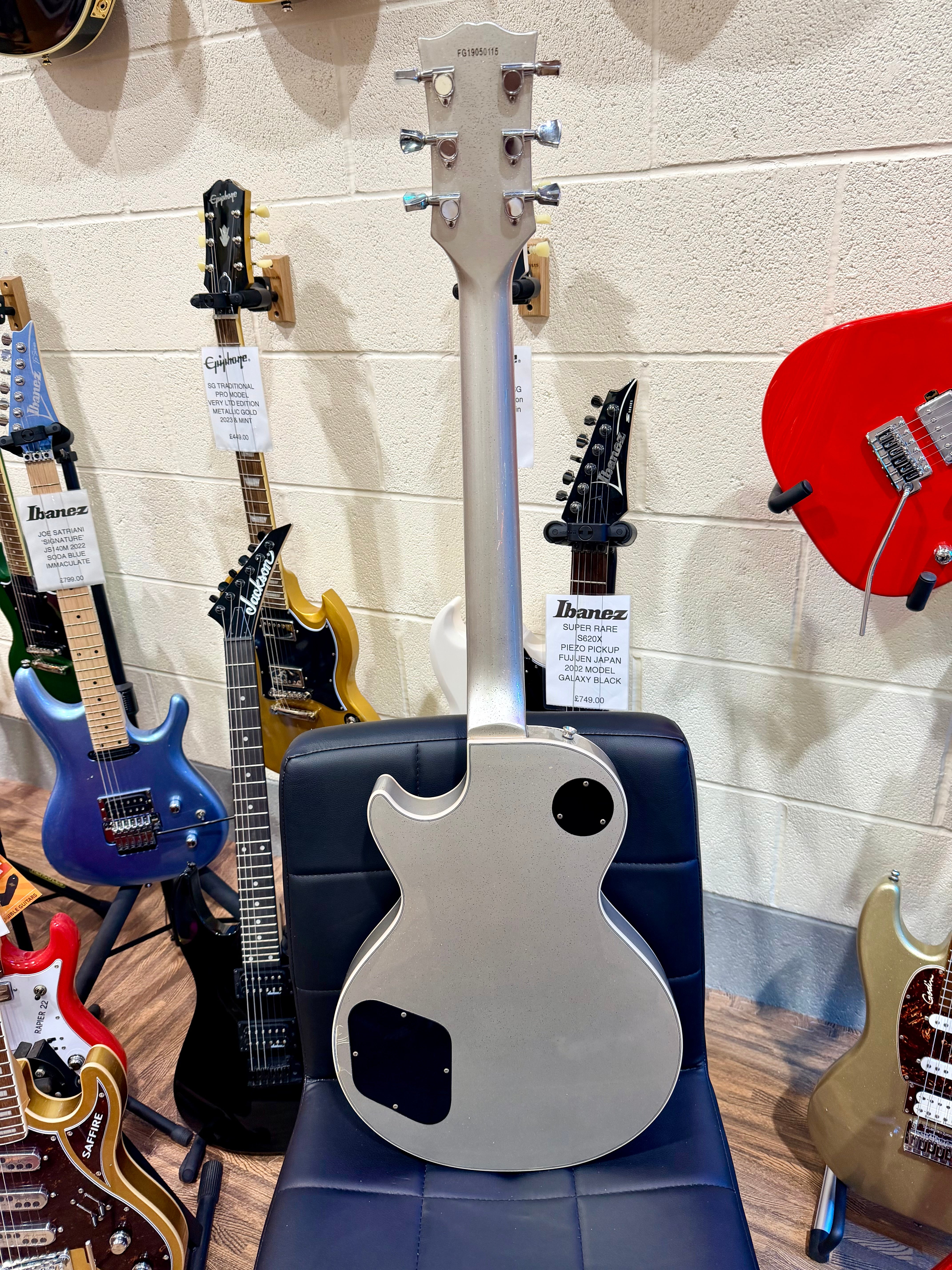 🌟RARE 2019🌟 Burny RLC-60 Les Paul Custom~ HHH Silver Sparkle~ By Fernandes!