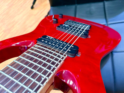 🔥 8- String 🔥 Jackson JS32-8Q Dinky Electric Guitar~ Transparent Red~ Quilted!