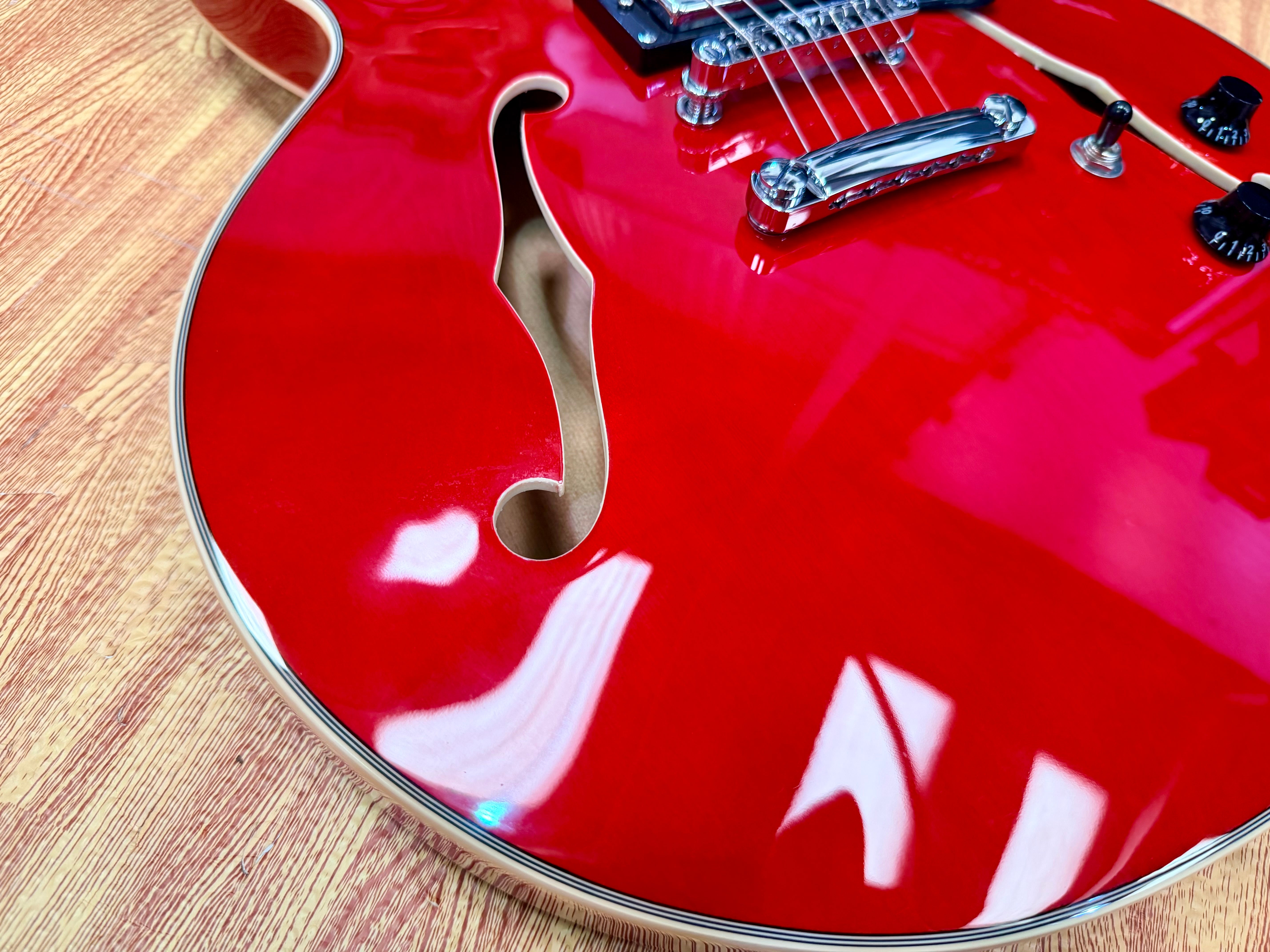 🍒LATEST 2026🍒 EKO Fusion Cherry Red Semi-Hollow Electric Guitar~ 335 Style!