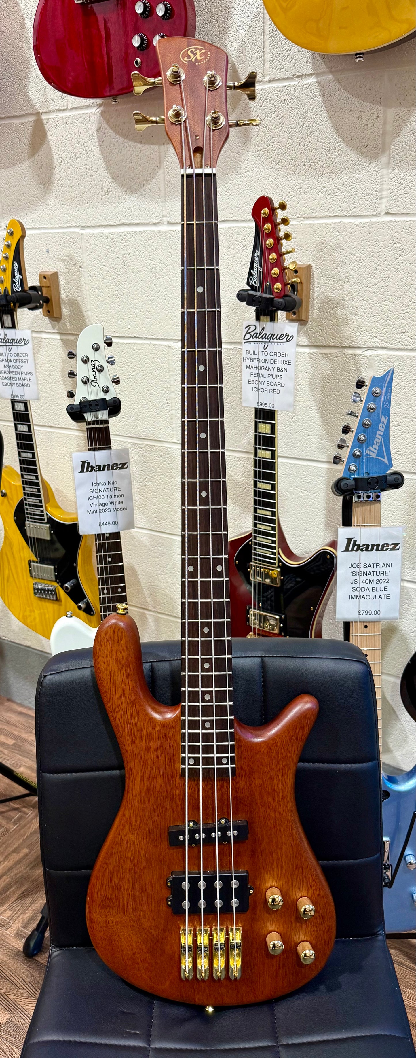 🔥CURVED BODY🔥 SX SWB1 Active Bass Guitar in Natural Satin Finish~ Arched!