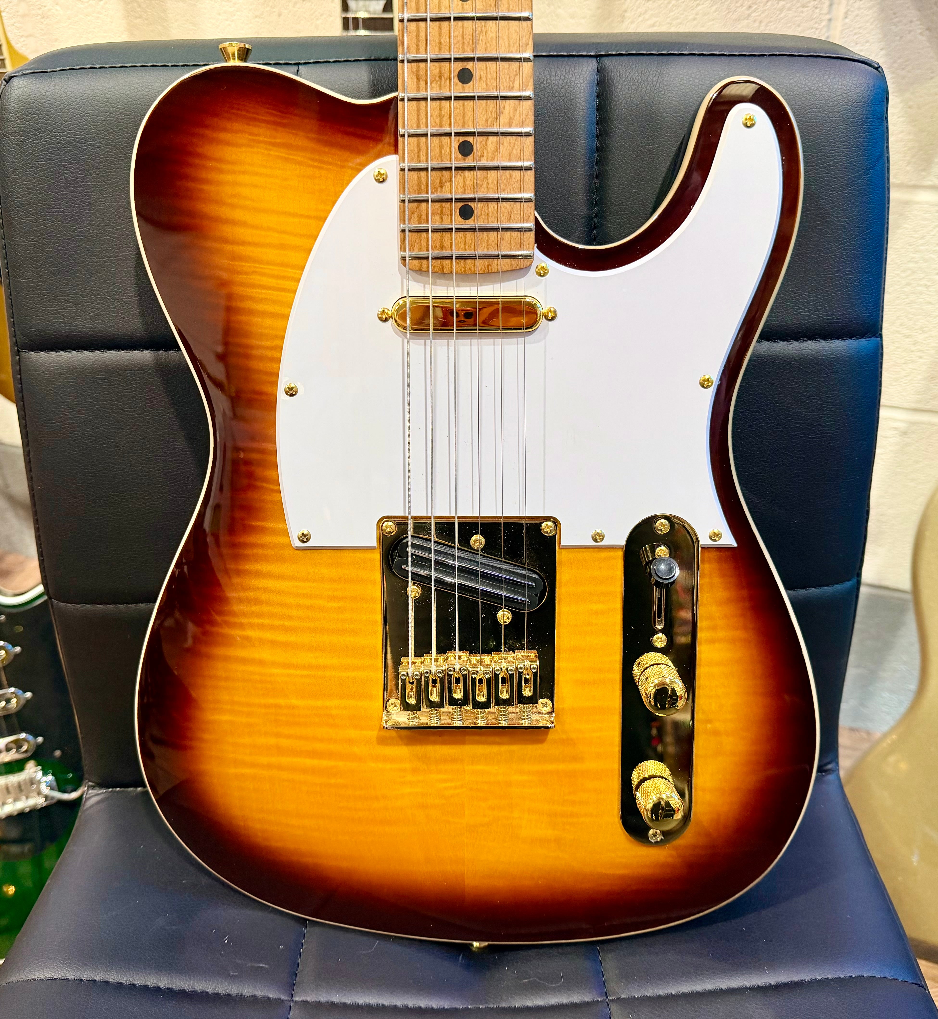 ☀️RICHIE KOTZEN☀️ JET JT-600 Roasted Maple Telecaster Style Guitar~Tobacco Burst