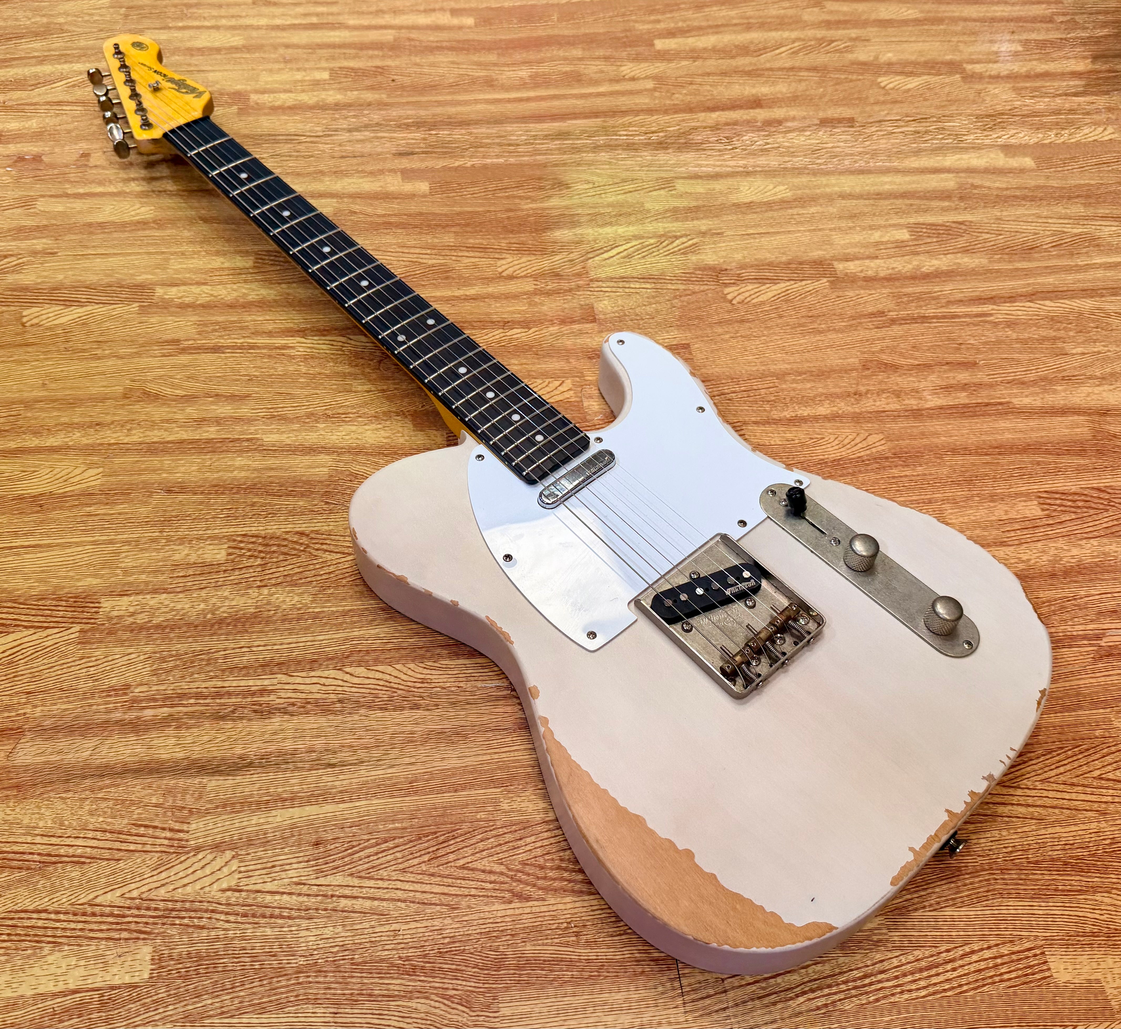 🔥 Vintage V62 ICON Distressed Ash Blonde Telecaster Style Wilkinson Pickups 🔥