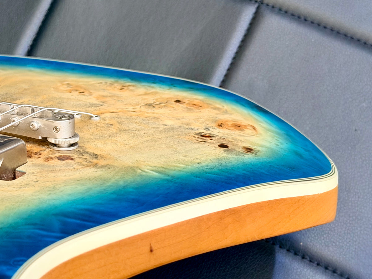 🔥2021🔥 Dean Exile Select 6 Hardtail~ Turquoise Burst Poplar Burl~ EMG Active!