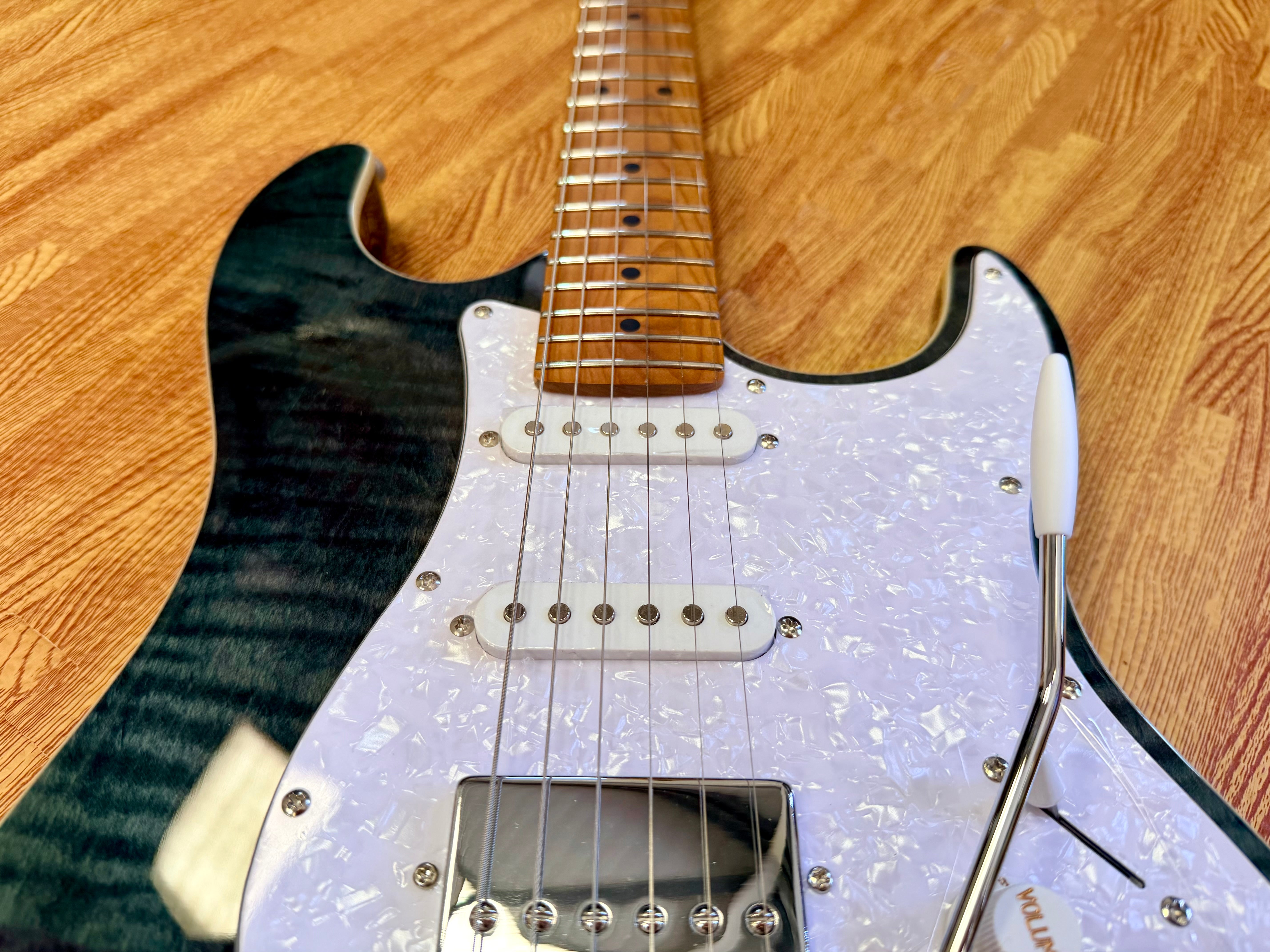 ⚡️NEW⚡️ JET JS-450 Transparent Black Electric Guitar~ HSS Flame Top Strat~ 2026!
