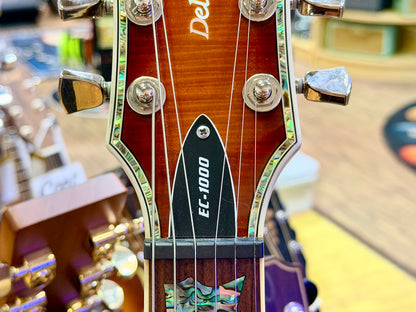 🔥2018🔥 ESP LTD EC-1000 Deluxe Amber Sunburst Electric Guitar + Case~ Abalone!