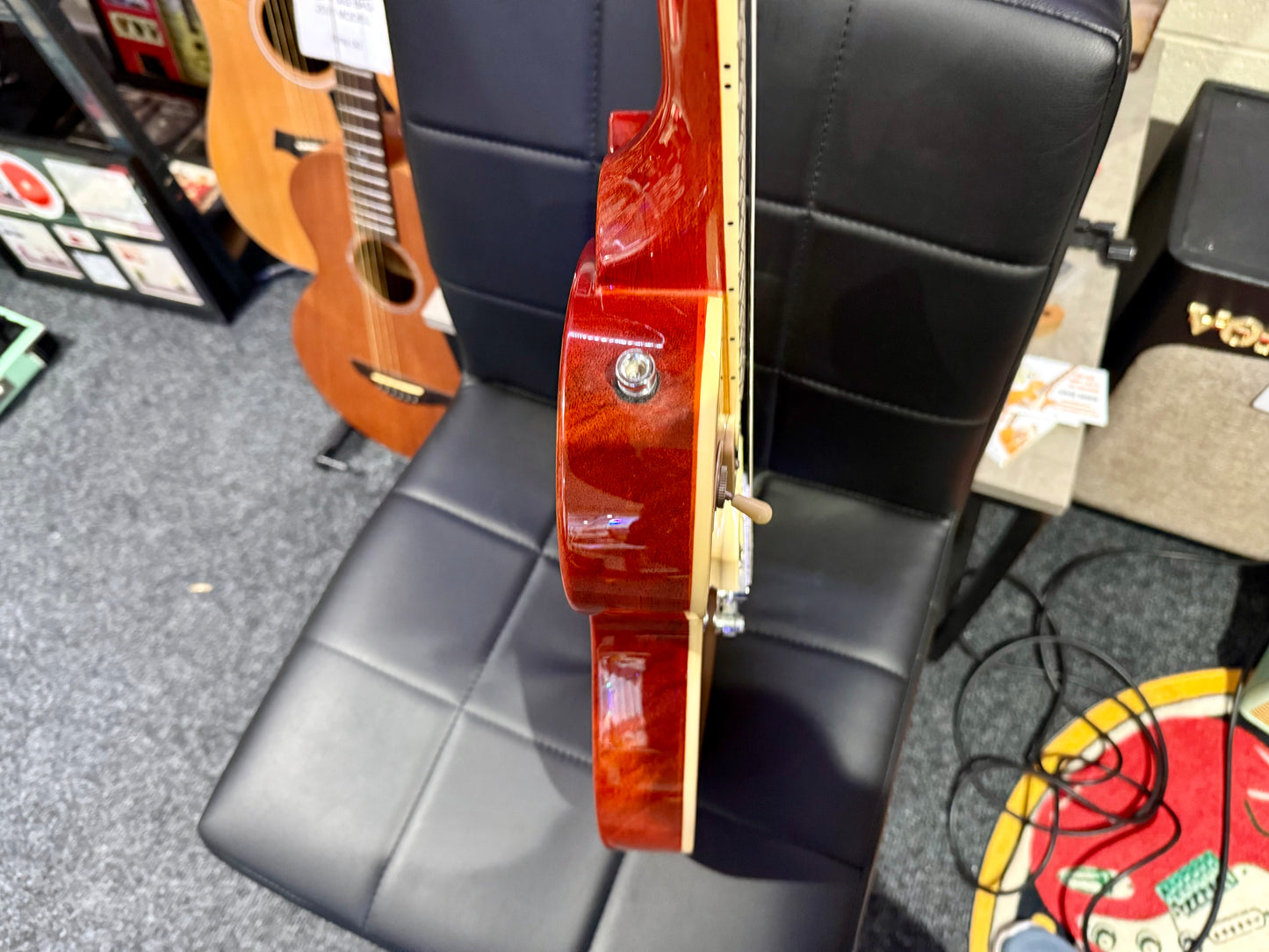 🌟MINT🌟 Vintage V100AFD Flamed Amber Paradise Electric Guitar~ Slash Les Paul!
