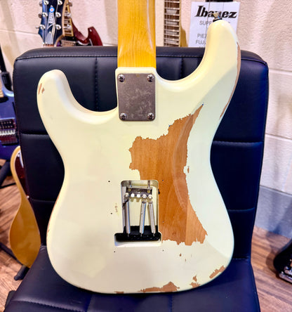 🔥2020🔥 Vintage V6 Thomas Blug Signature Guitar~ Distressed Relic~ Vintage White