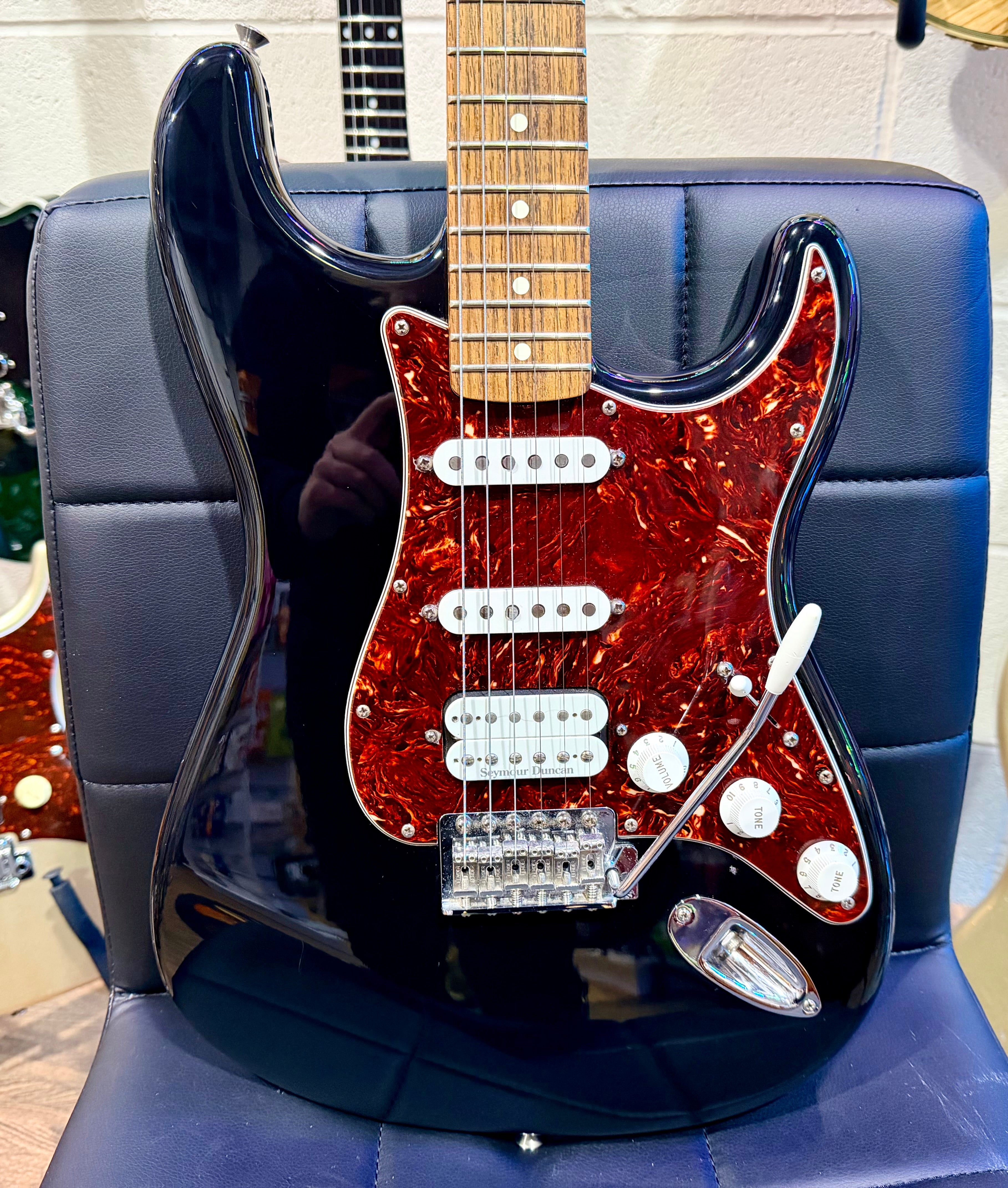 ⭐2008⭐ Fender Deluxe Lonestar Stratocaster~ HSS~ Black~ Mexican~ Seymour Duncan