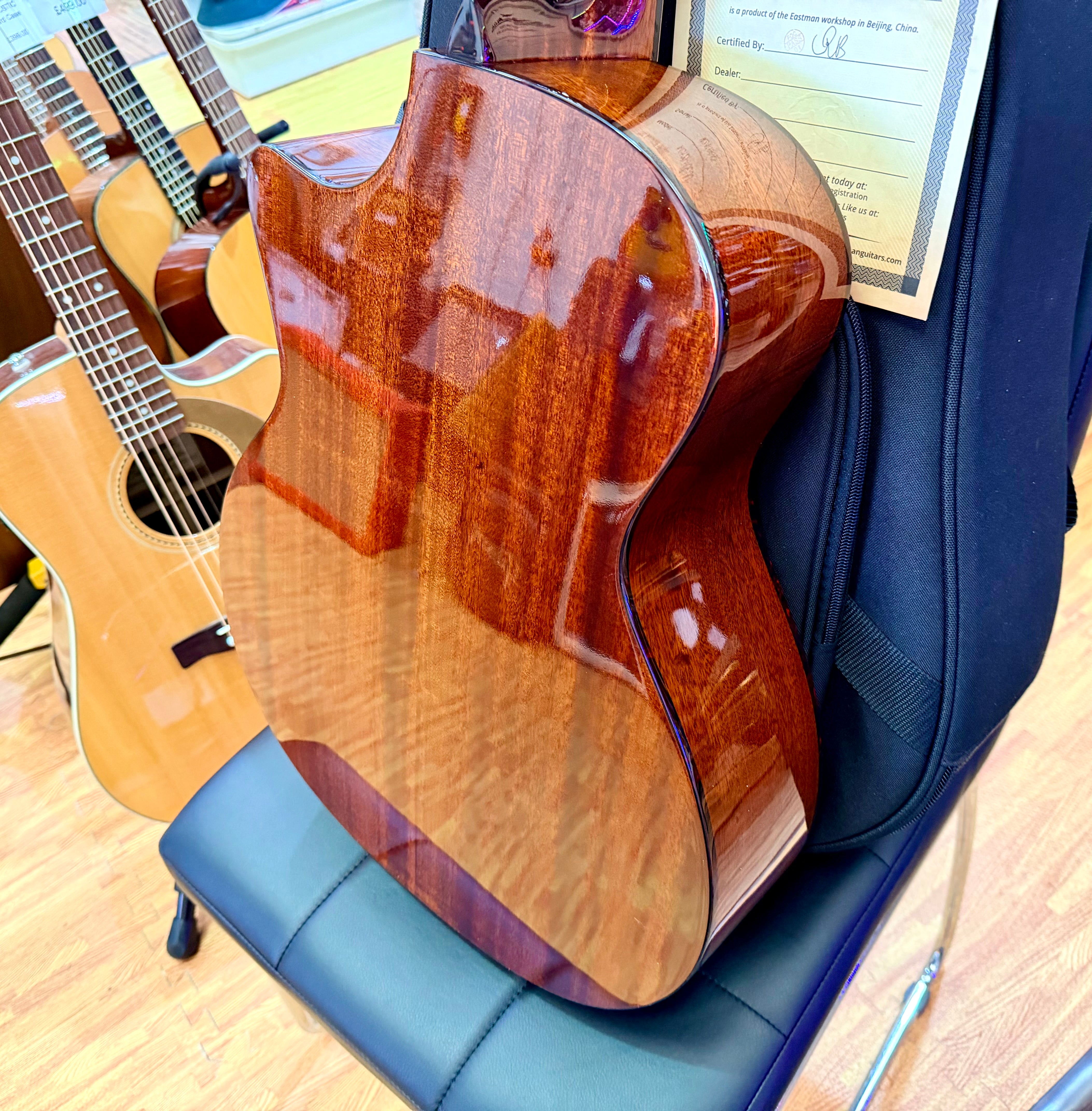 ✨MINT✨ 2024 Eastman AC122-1CE DLX Deluxe Electro Acoustic Guitar~ Natural + Bag!