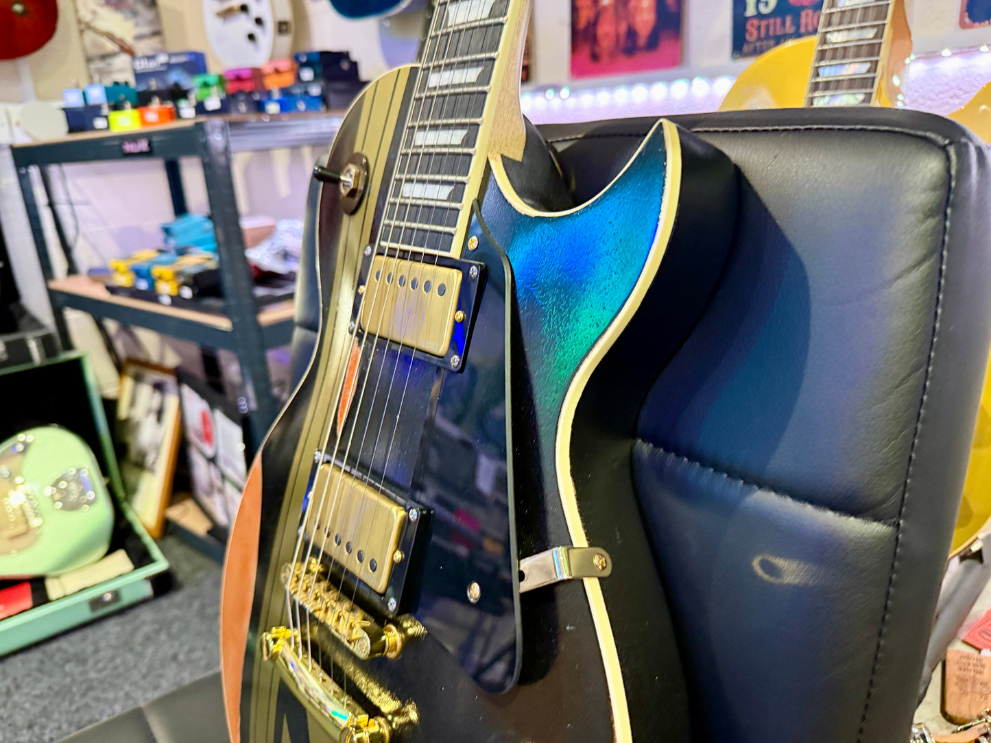 🔥CUSTOM BUILD🔥 James Hetfield Iron Cross Guitar~ Genuine EMG Het set~ESP Style