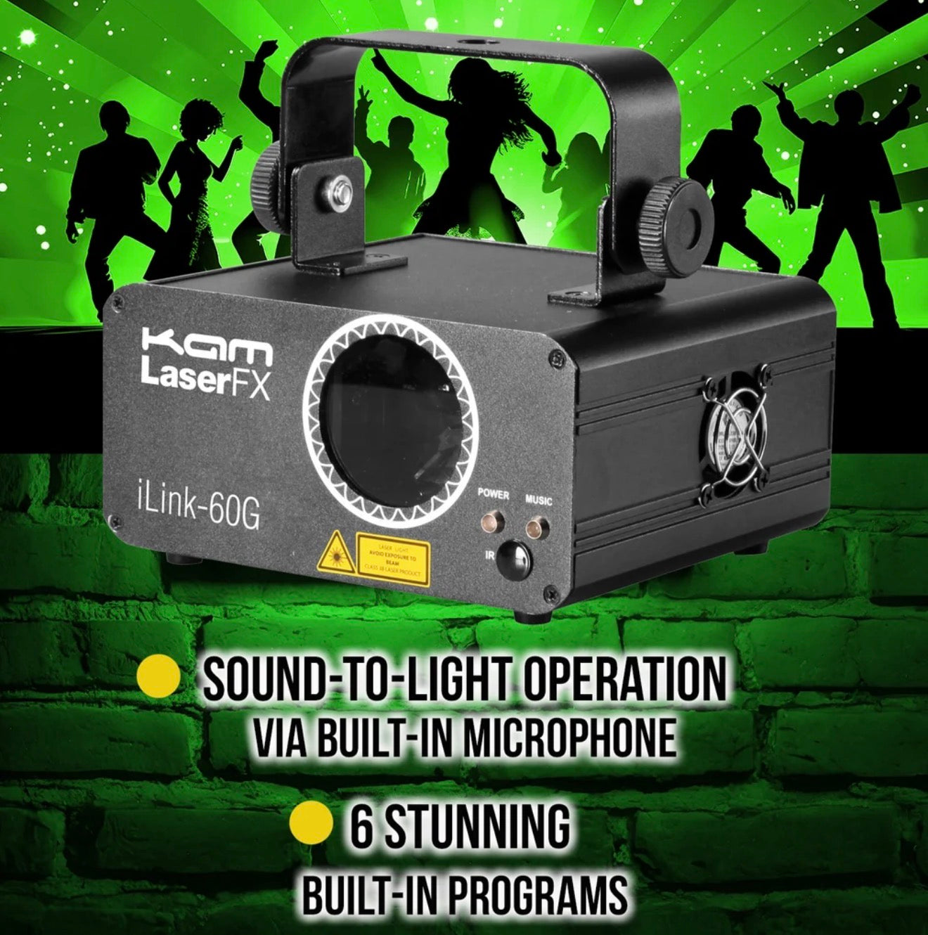 KAM iLink 60G Green 40mW Laser Lighting Effect~ Disco Party Light~ W/Remote!