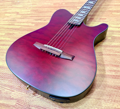 🔥2025🔥 Ibanez FRH20QMN Wine Red Low Gloss Nylon Electro Acoustic Guitar!