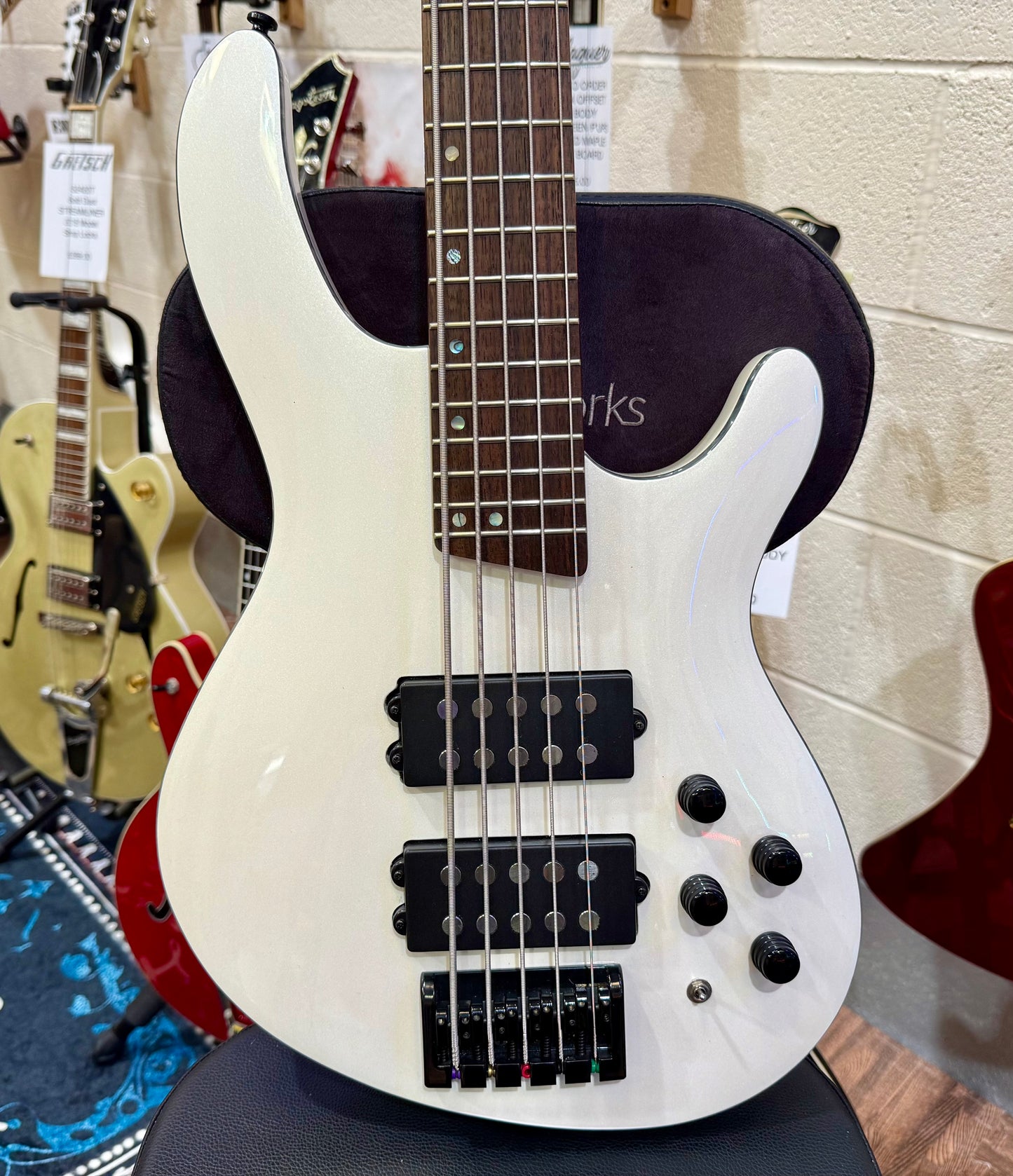 🌟MINT🌟 Cort C5-H 5 String Electric Active Bass Guitar~ Pearl White Finish!